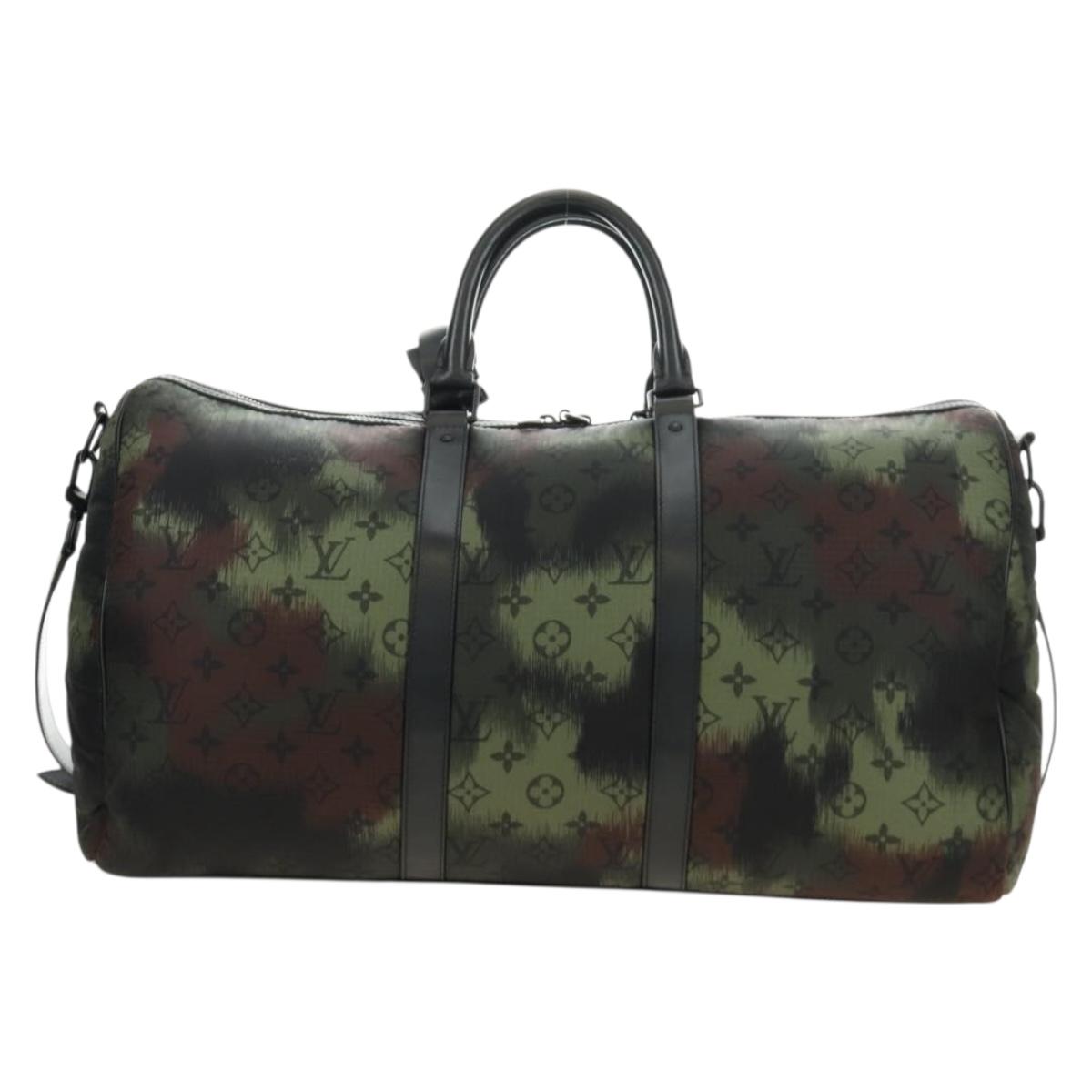 LOUIS VUITTON Monogram Camouflage Keepall Bandouliere 50 M56416 LV Auth 185301SM