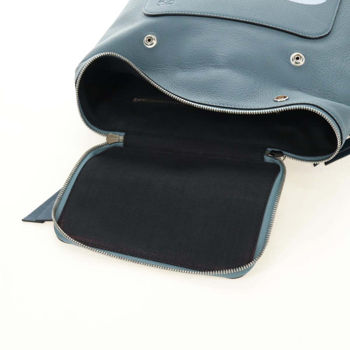 LOEWE Dumbo Goya Disney Collaboration Backpack Leather Silver Blue Auth 185303SAM