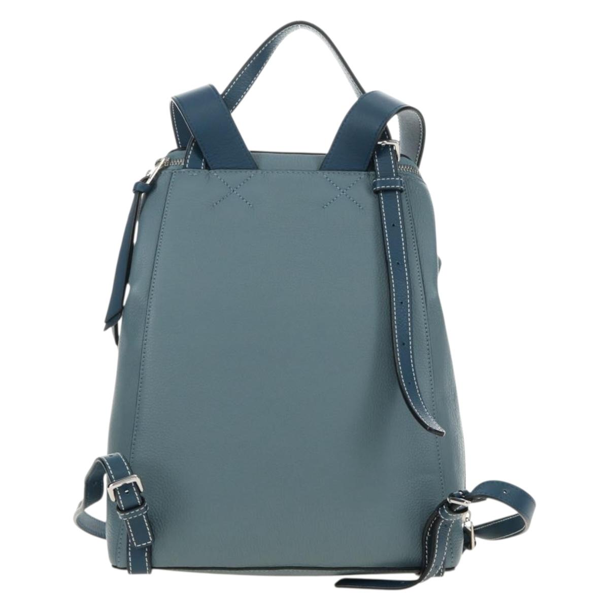 LOEWE Dumbo Goya Disney Collaboration Backpack Leather Silver Blue Auth 185303SAM