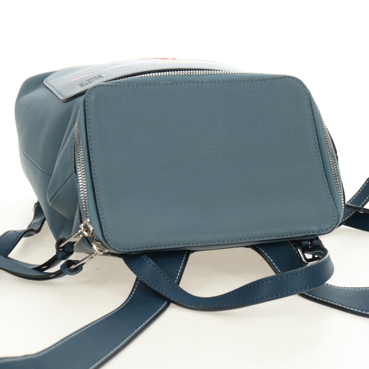 LOEWE Dumbo Goya Disney Collaboration Backpack Leather Silver Blue Auth 185303SAM