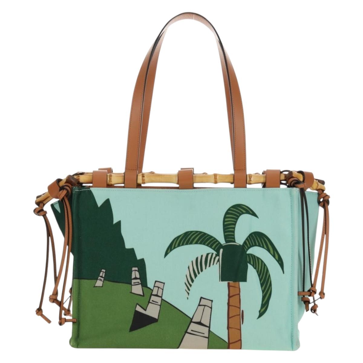 LOEWE Cushion Tote Bag Canvas Light Blue Auth 185304SM