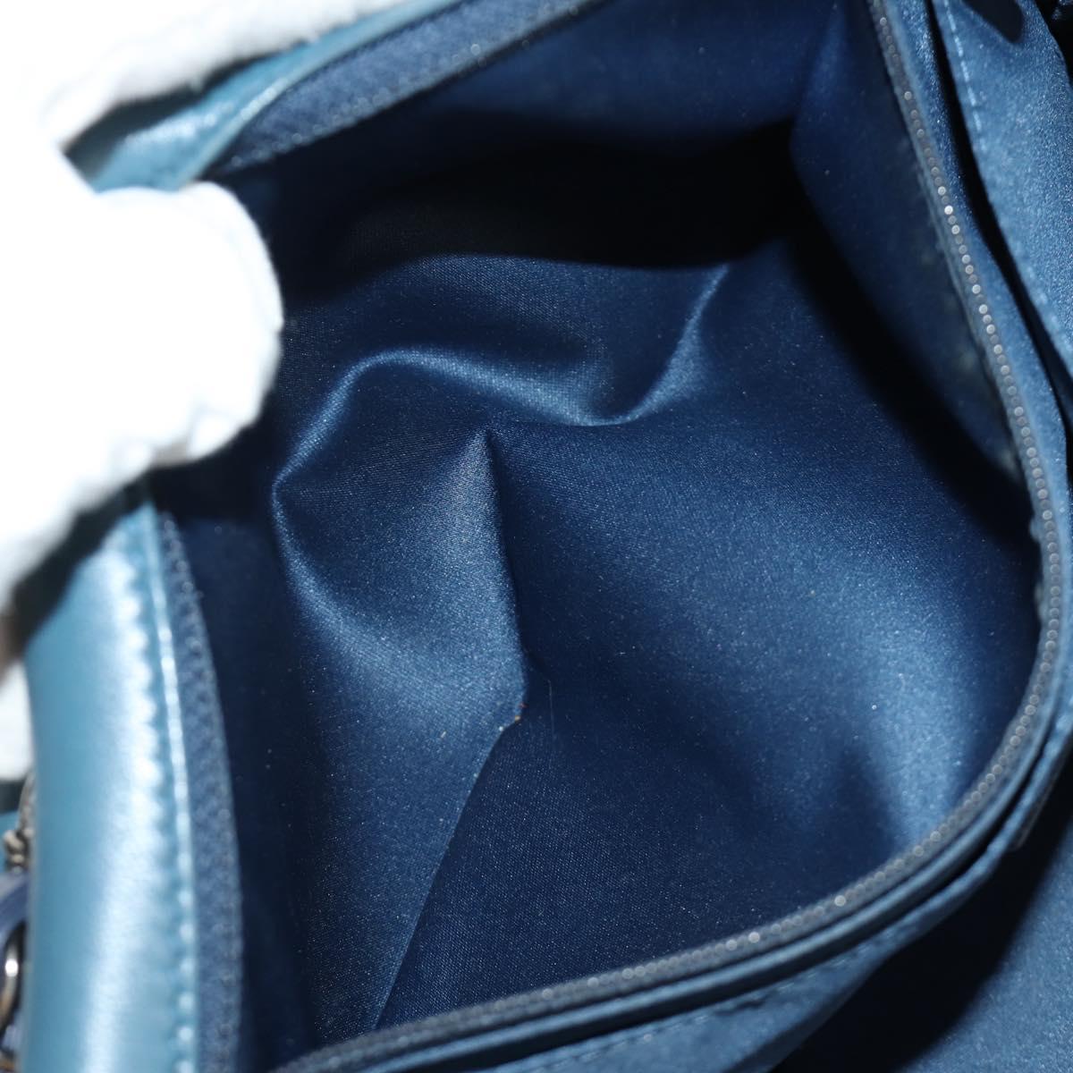 CHANEL Coco Cuba Chain Shoulder Bag Sequin Blue Silver CC Auth 185311SM