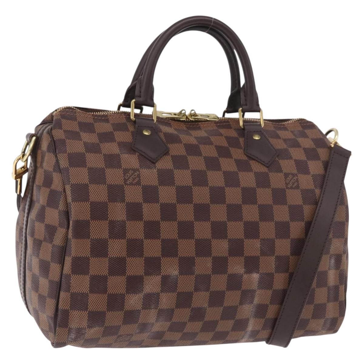 LOUIS VUITTON Damier Ebene Speedy Bandouliere30 Hand Bag N41367 LV Auth 185318SV