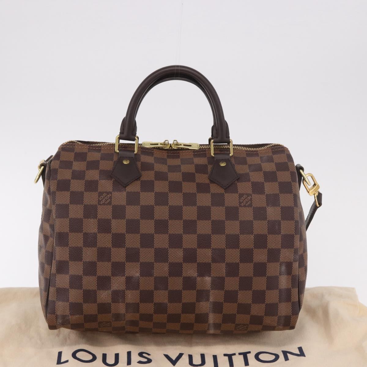 LOUIS VUITTON Damier Ebene Speedy Bandouliere30 Hand Bag N41367 LV Auth 185318SV