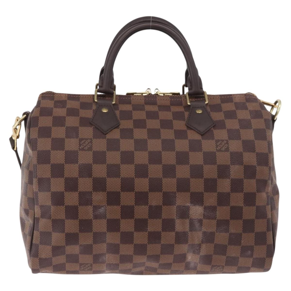LOUIS VUITTON Damier Ebene Speedy Bandouliere30 Hand Bag N41367 LV Auth 185318SV
