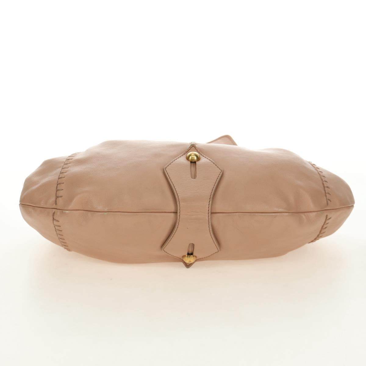 SAINT LAURENT Mombasa Shoulder Bag Leather Pink Gold Auth 185320SM