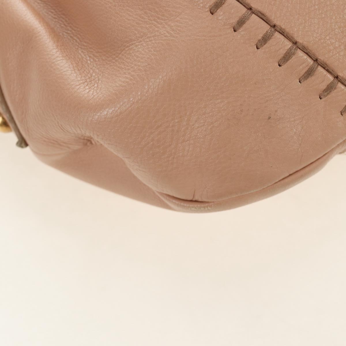 SAINT LAURENT Mombasa Shoulder Bag Leather Pink Gold Auth 185320SM