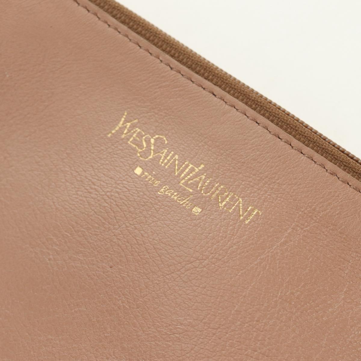 SAINT LAURENT Mombasa Shoulder Bag Leather Pink Gold Auth 185320SM