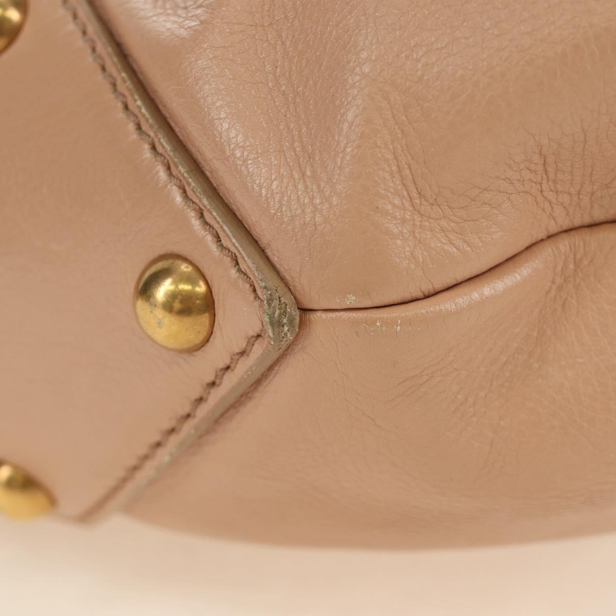 SAINT LAURENT Mombasa Shoulder Bag Leather Pink Gold Auth 185320SM