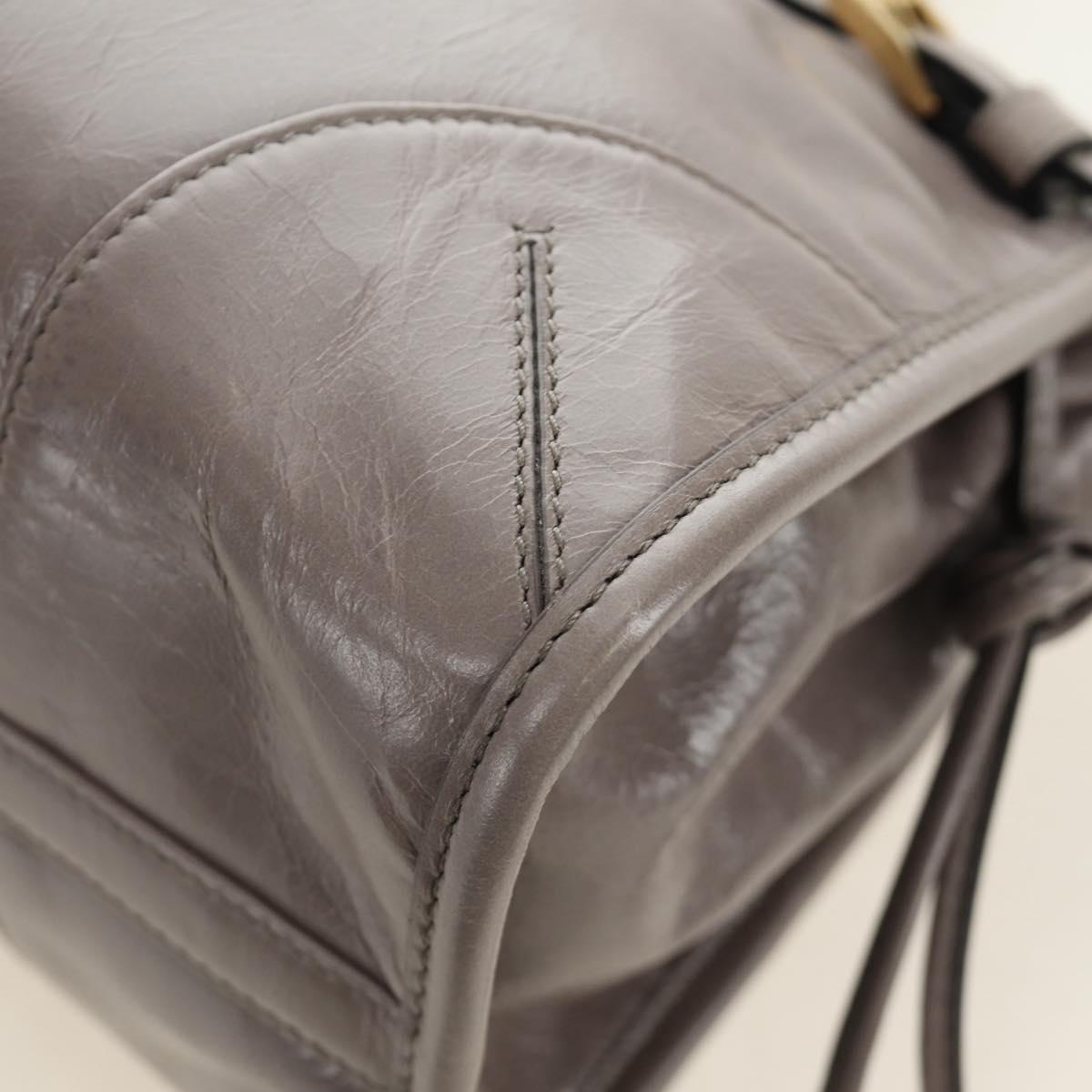 PRADA Bonnie Medium Shoulder Bag Leather 2way Gold Purple gray Auth 185323SM