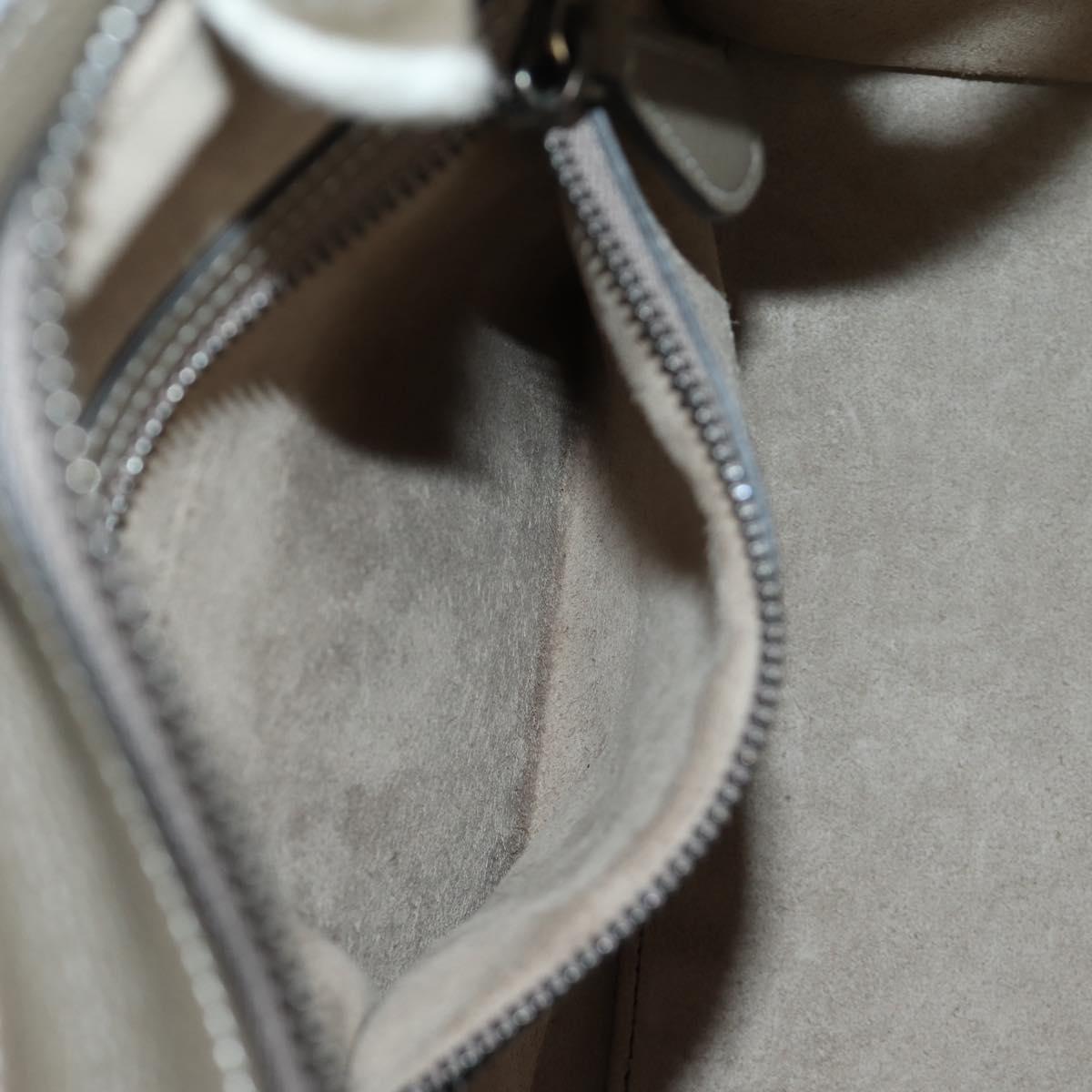 CELINE Luggage Micro Shopper Hand Bag Leather Gray Silver Auth 185329M