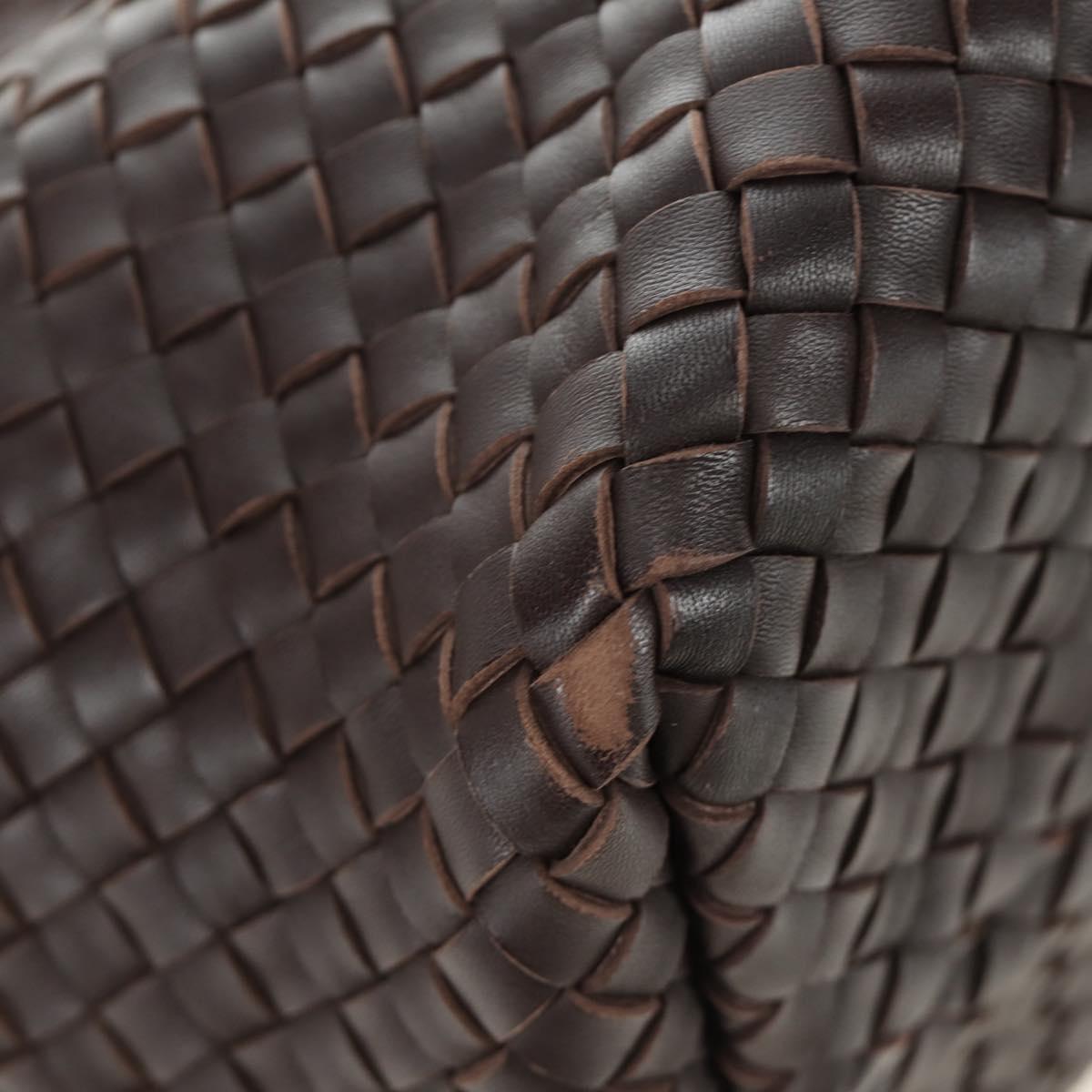 BOTTEGA VENETA INTRECCIATO Cabas MM Hand Bag Leather Brown Auth 185332SM