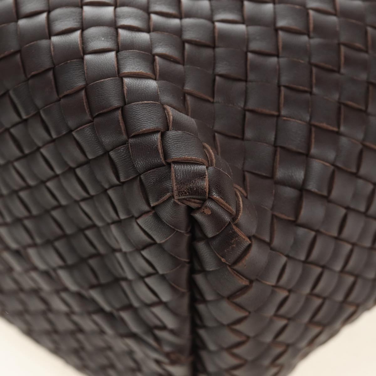 BOTTEGA VENETA INTRECCIATO Cabas MM Hand Bag Leather Brown Auth 185332SM