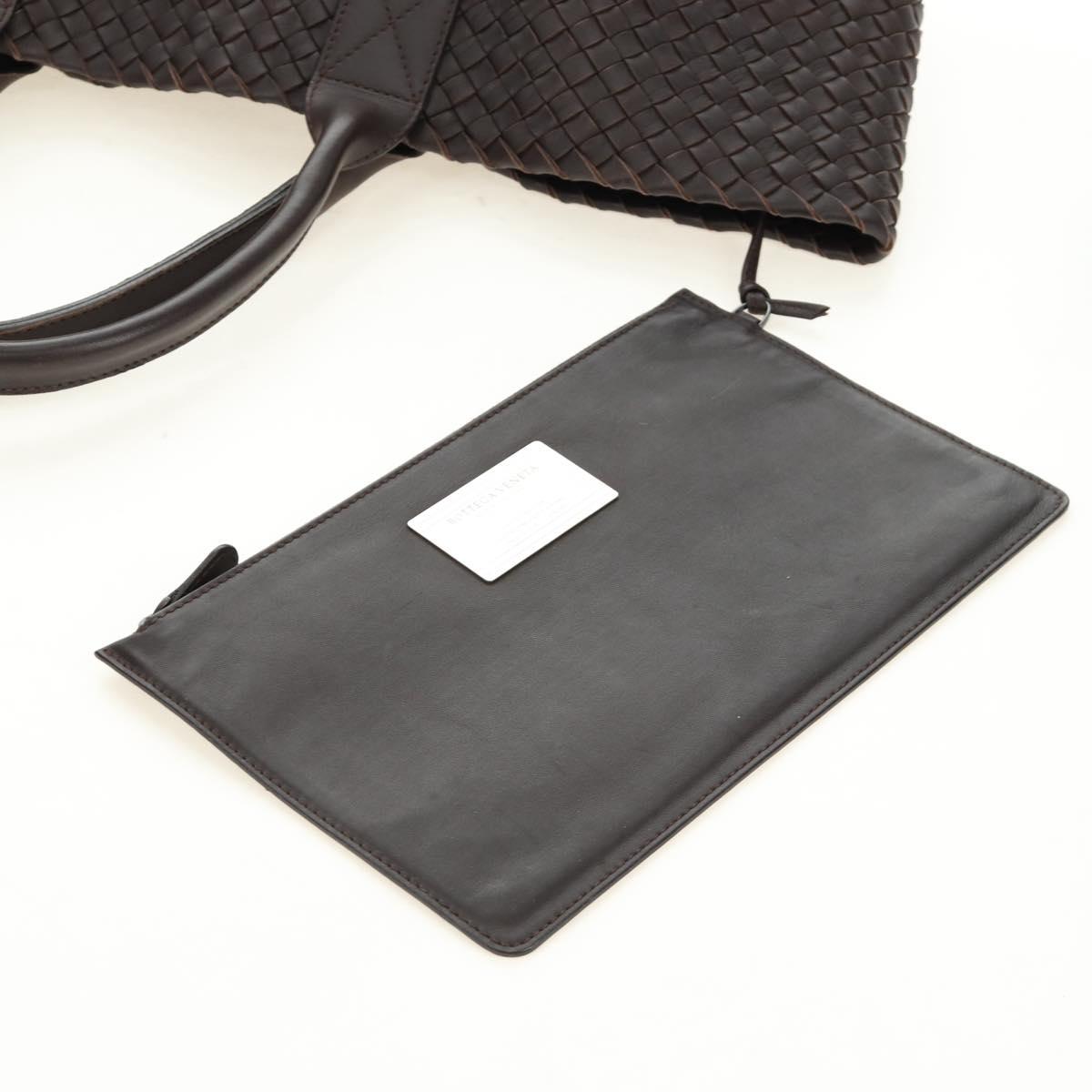 BOTTEGA VENETA INTRECCIATO Cabas MM Hand Bag Leather Brown Auth 185332SM