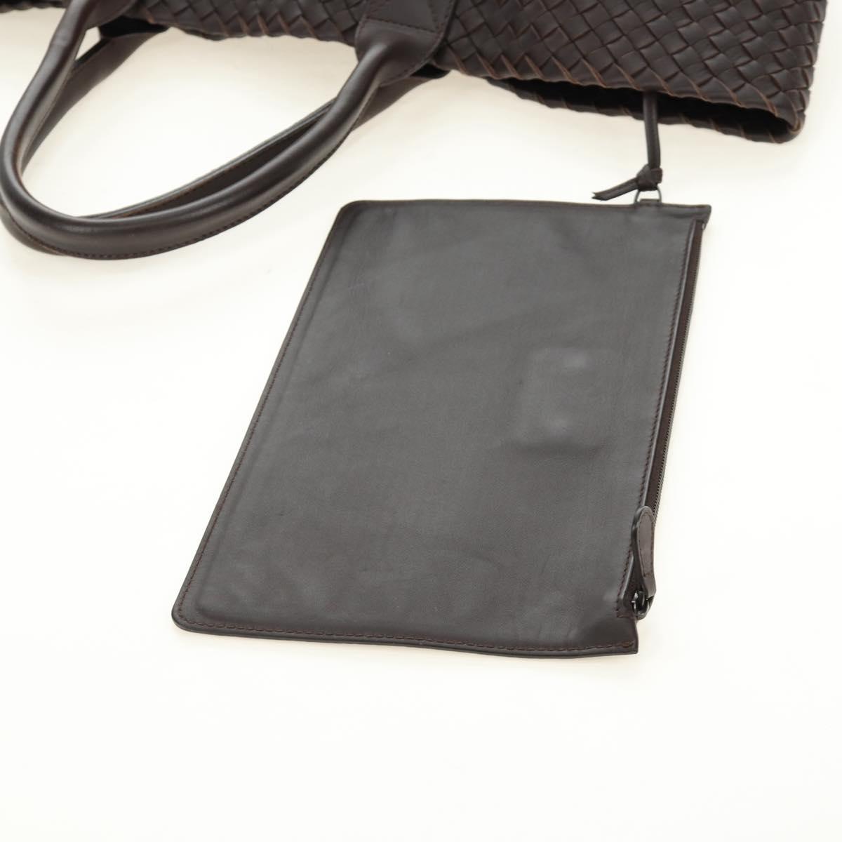 BOTTEGA VENETA INTRECCIATO Cabas MM Hand Bag Leather Brown Auth 185332SM