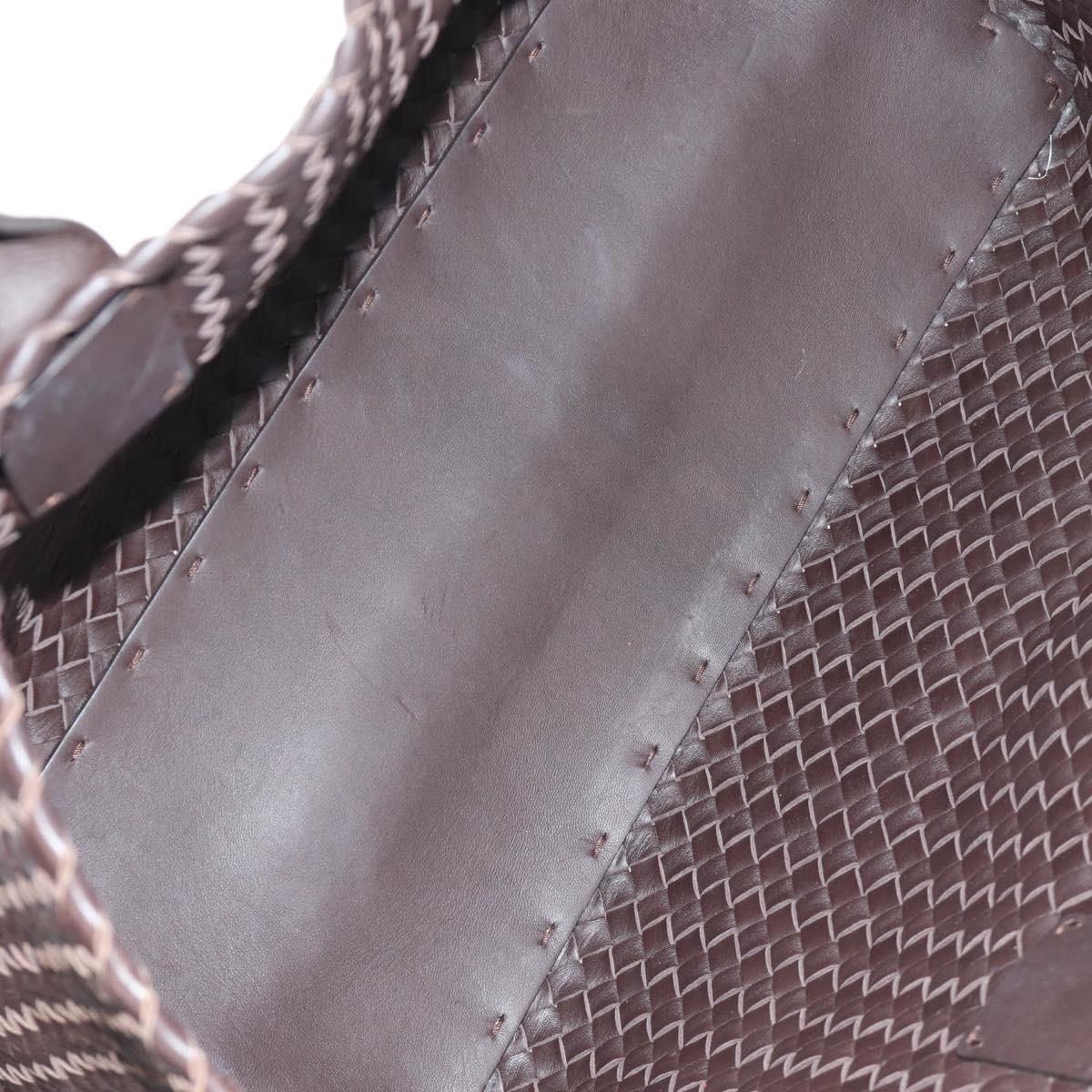BOTTEGA VENETA INTRECCIATO Cabas MM Hand Bag Leather Brown Auth 185332SM