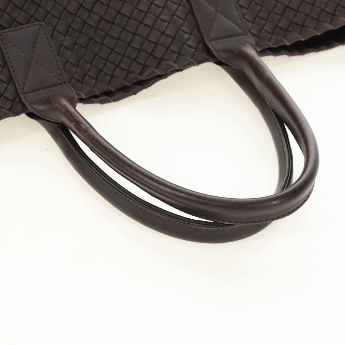 BOTTEGA VENETA INTRECCIATO Cabas MM Hand Bag Leather Brown Auth 185332SM