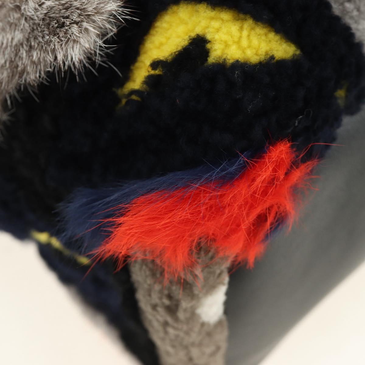 FENDI Bore Backpack Fur Multicolor Silver Auth 185333M