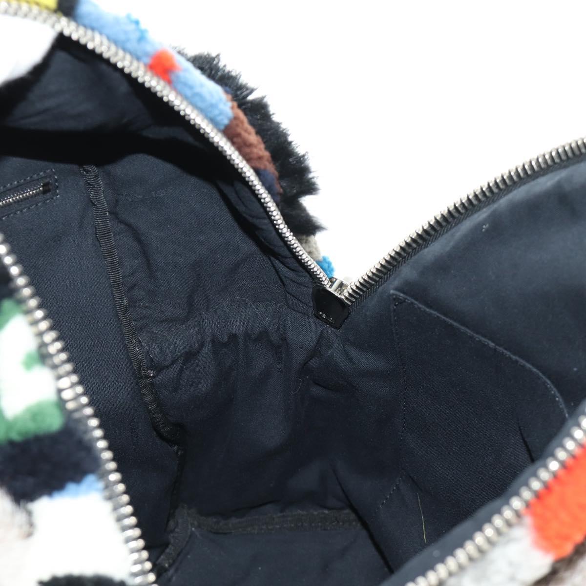 FENDI Bore Backpack Fur Multicolor Silver Auth 185333M