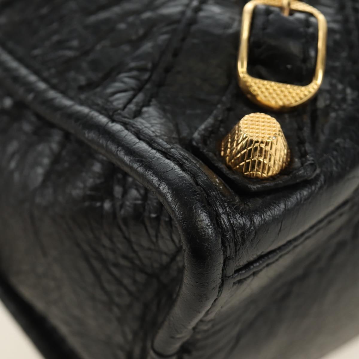 BALENCIAGA Mini City Hand Bag Leather 2way Black Gold 309544 Auth 185336SAM