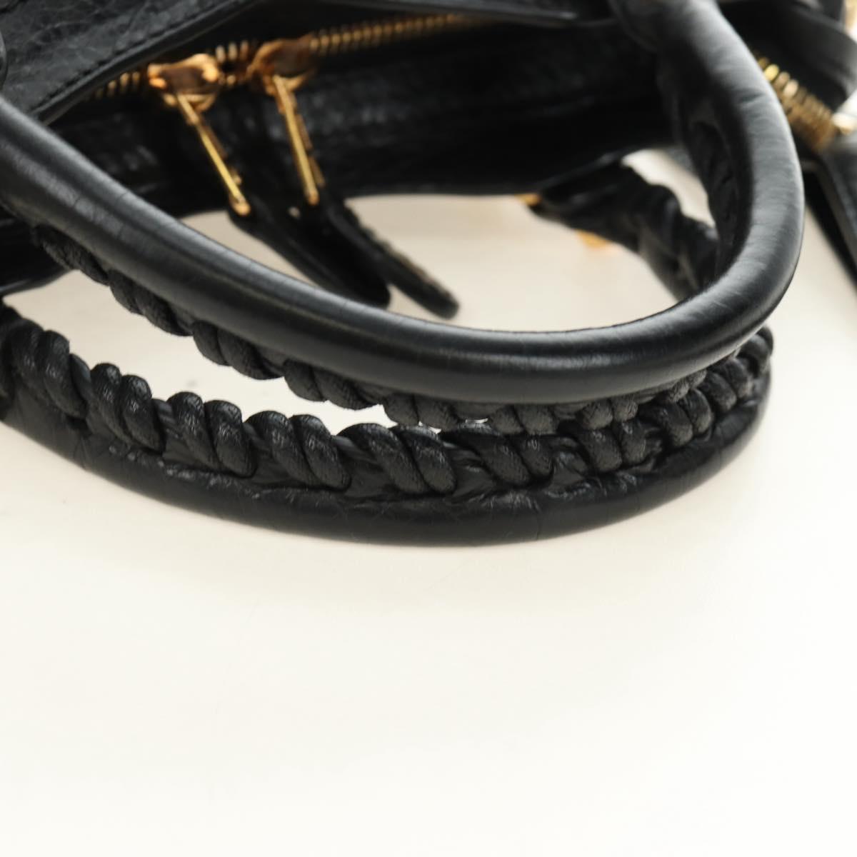 BALENCIAGA Mini City Hand Bag Leather 2way Black Gold 309544 Auth 185336SAM