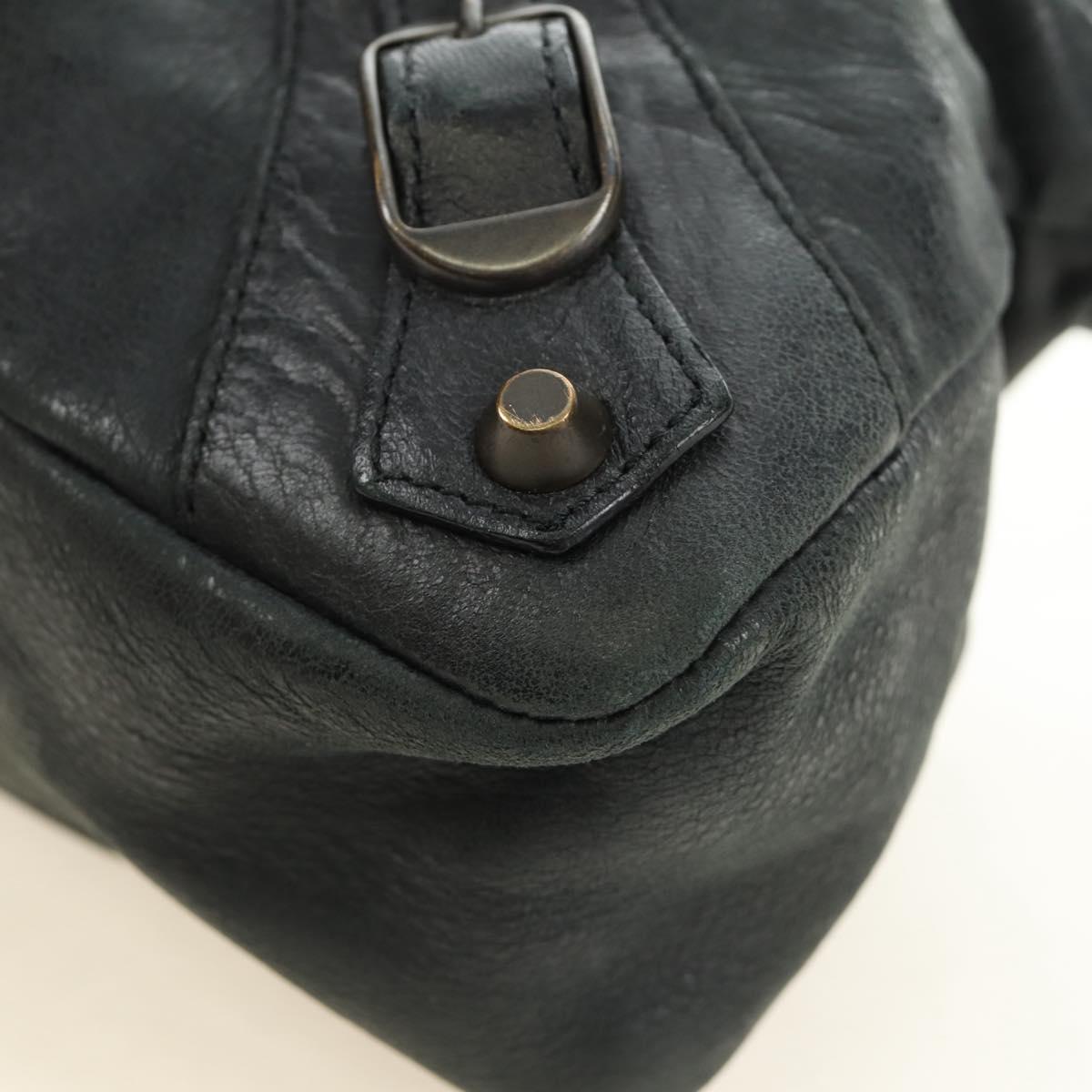 BALENCIAGA The First Hand Bag Leather 2way Navy 103208 Auth 185338M