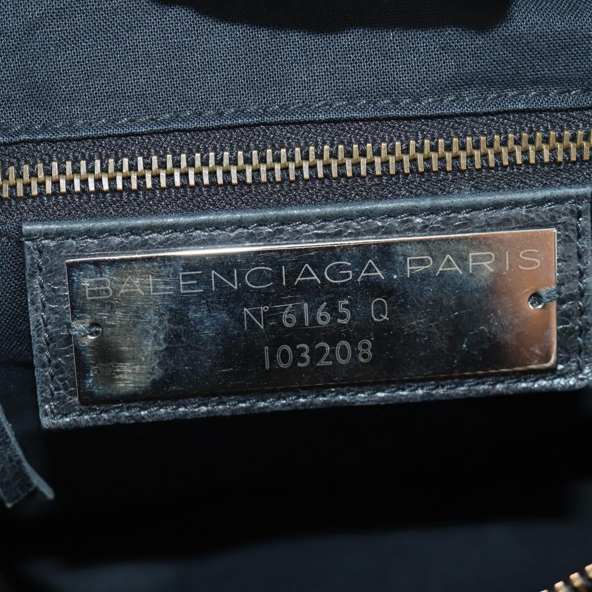 BALENCIAGA The First Hand Bag Leather 2way Navy 103208 Auth 185338M