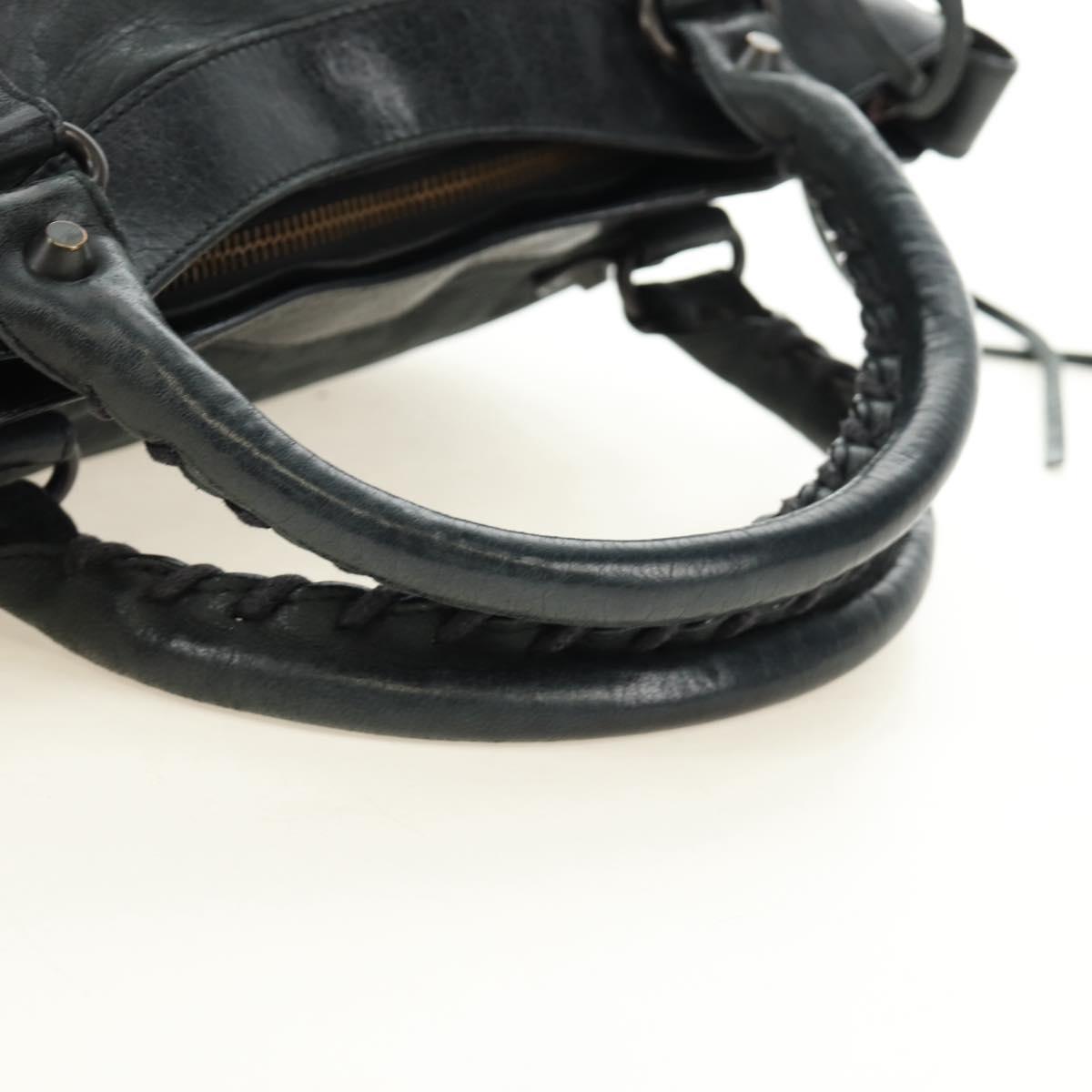 BALENCIAGA The First Hand Bag Leather 2way Navy 103208 Auth 185338M