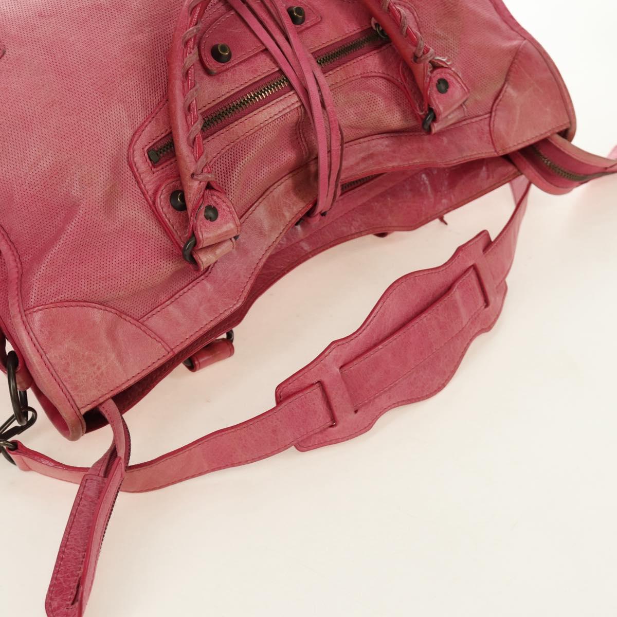 BALENCIAGA The First Hand Bag Leather 2way Pink 115748 Auth 185340M