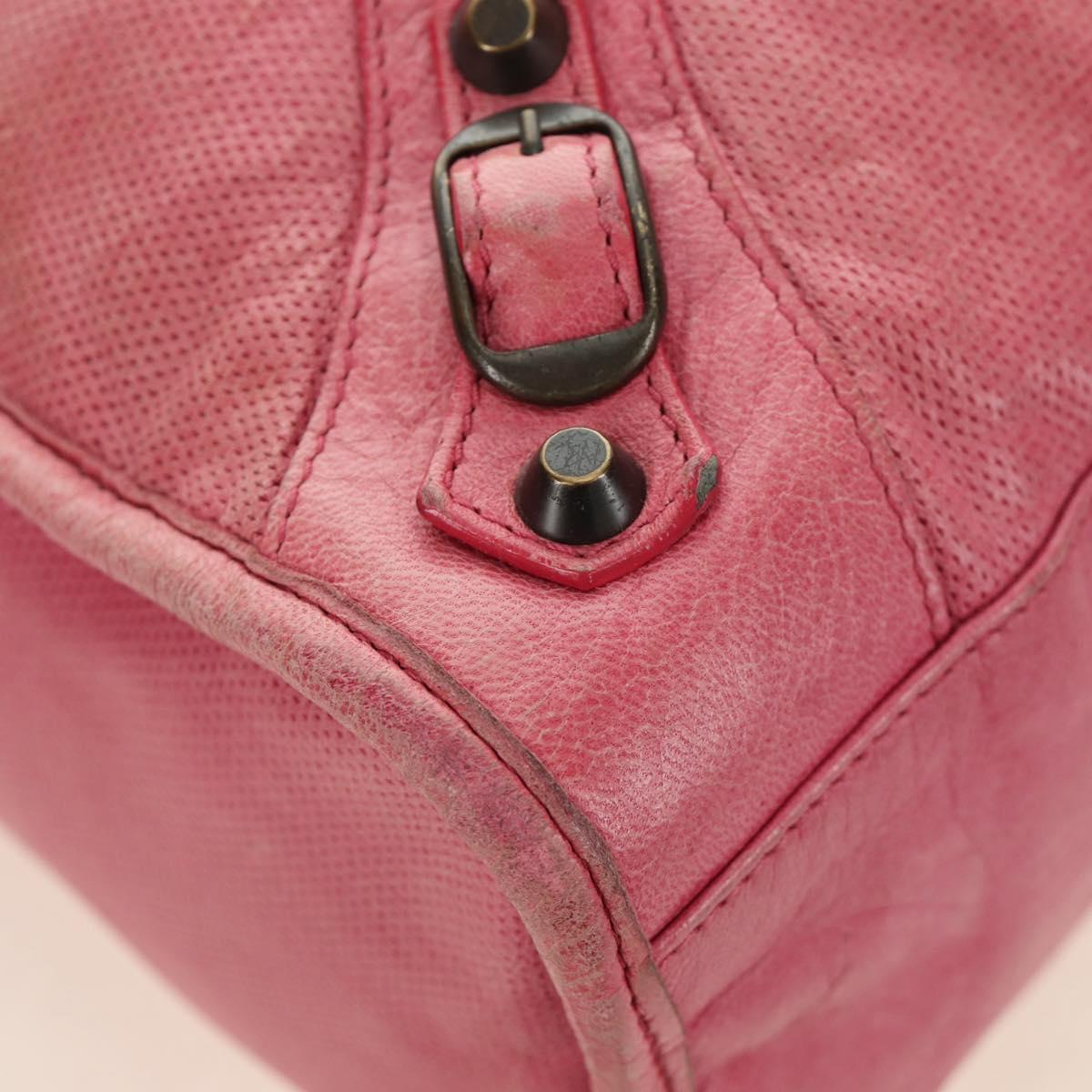 BALENCIAGA The First Hand Bag Leather 2way Pink 115748 Auth 185340M