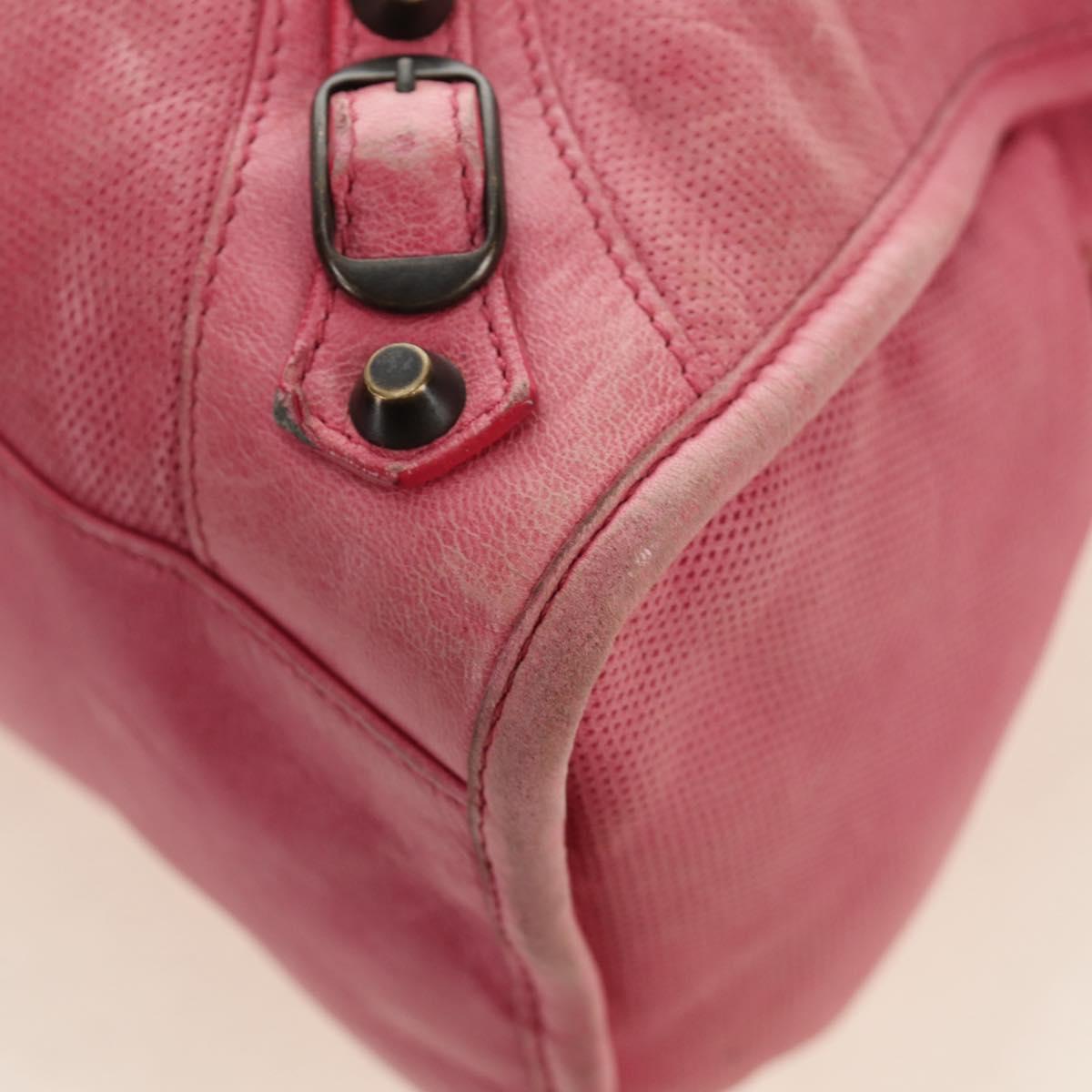 BALENCIAGA The First Hand Bag Leather 2way Pink 115748 Auth 185340M