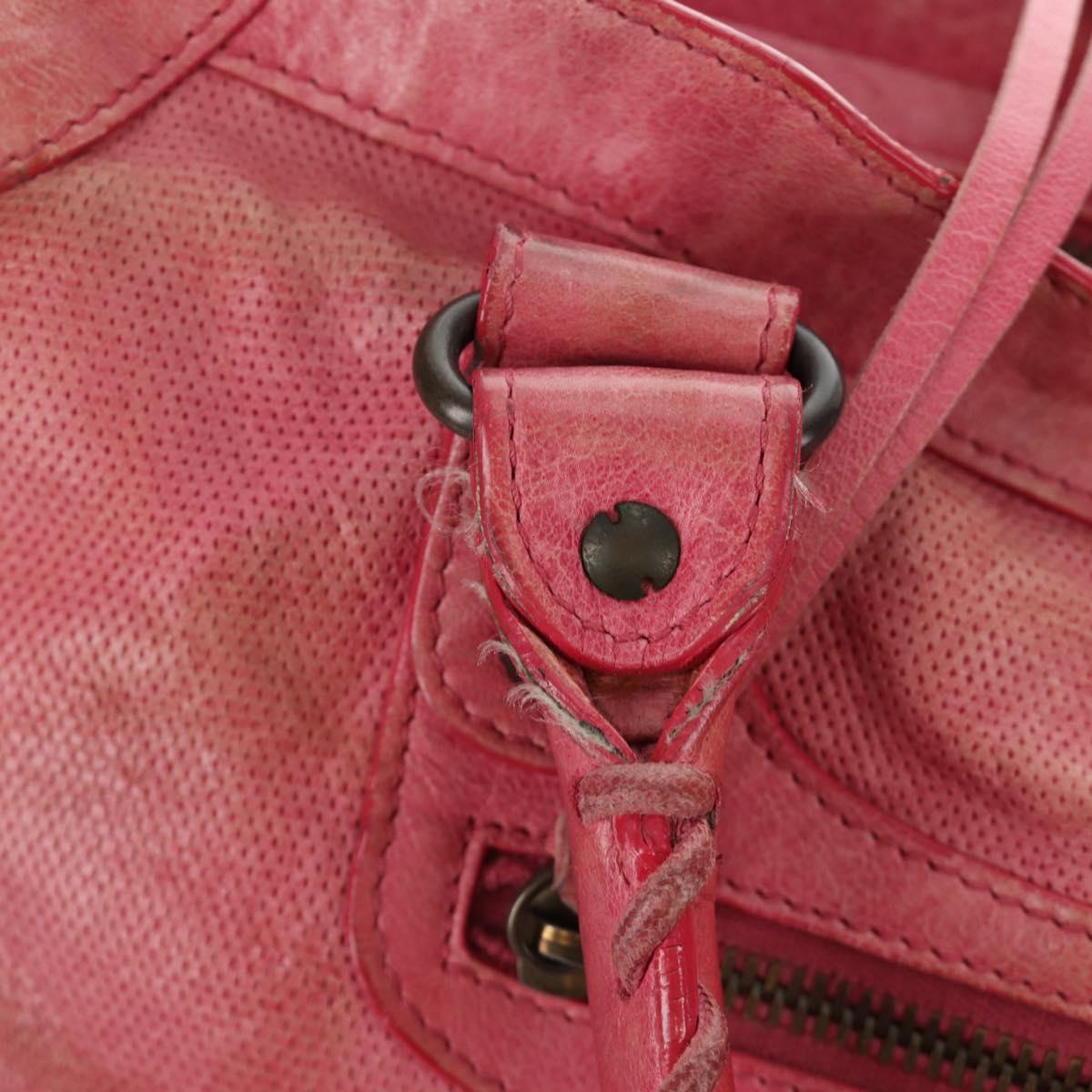BALENCIAGA The First Hand Bag Leather 2way Pink 115748 Auth 185340M