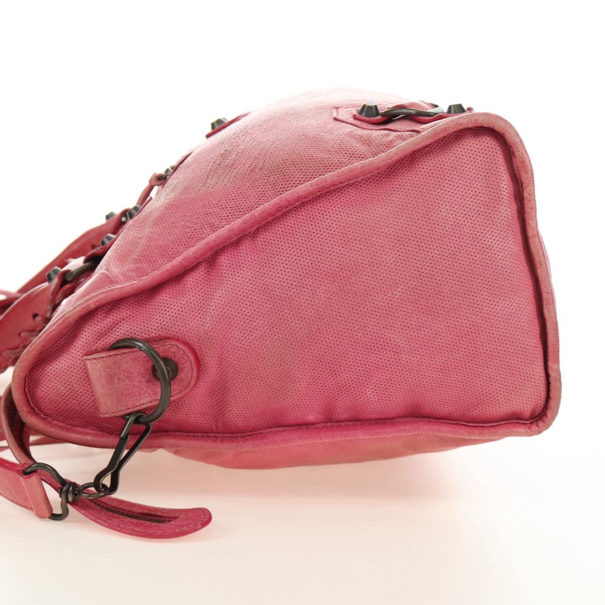 BALENCIAGA The First Hand Bag Leather 2way Pink 115748 Auth 185340M