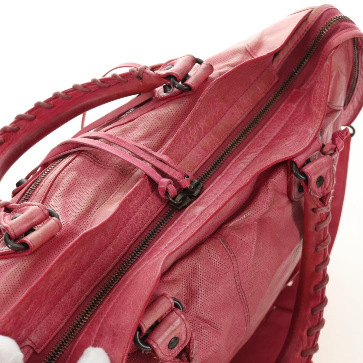 BALENCIAGA The First Hand Bag Leather 2way Pink 115748 Auth 185340M
