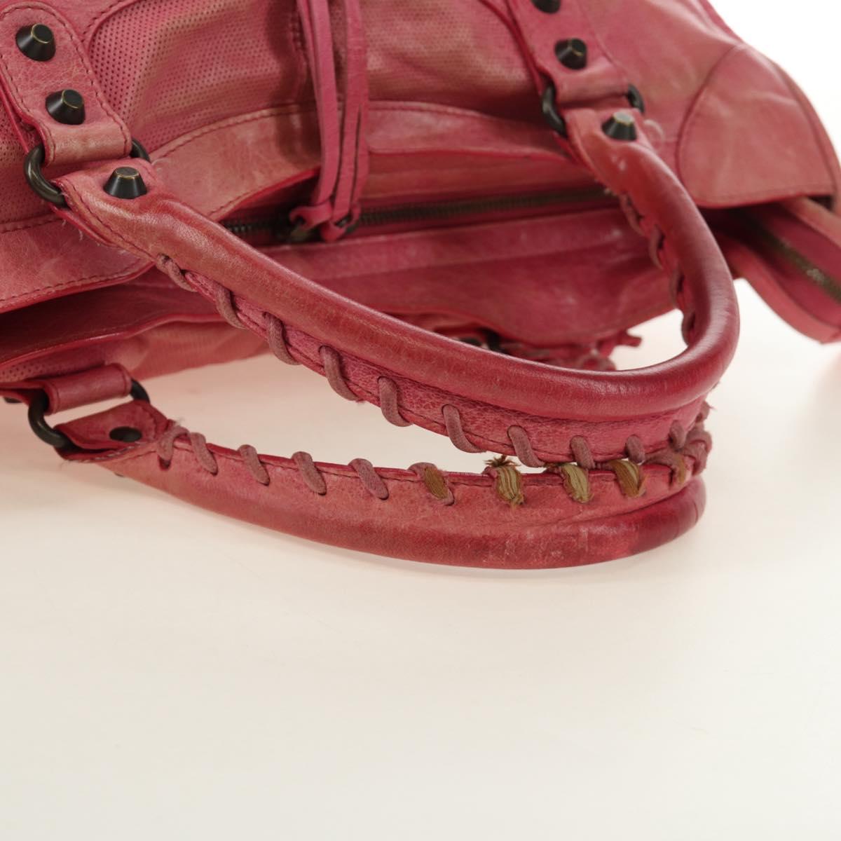 BALENCIAGA The First Hand Bag Leather 2way Pink 115748 Auth 185340M