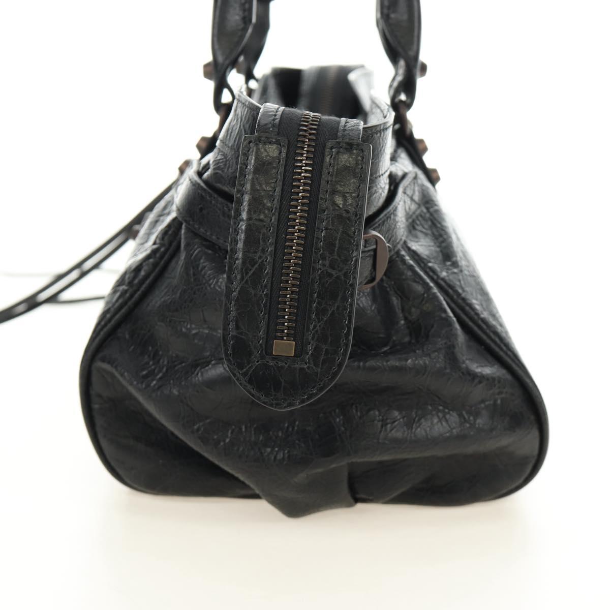 BALENCIAGA Lucity Eastwest Hand Bag Leather 2way Black 845704 Auth 185341SM