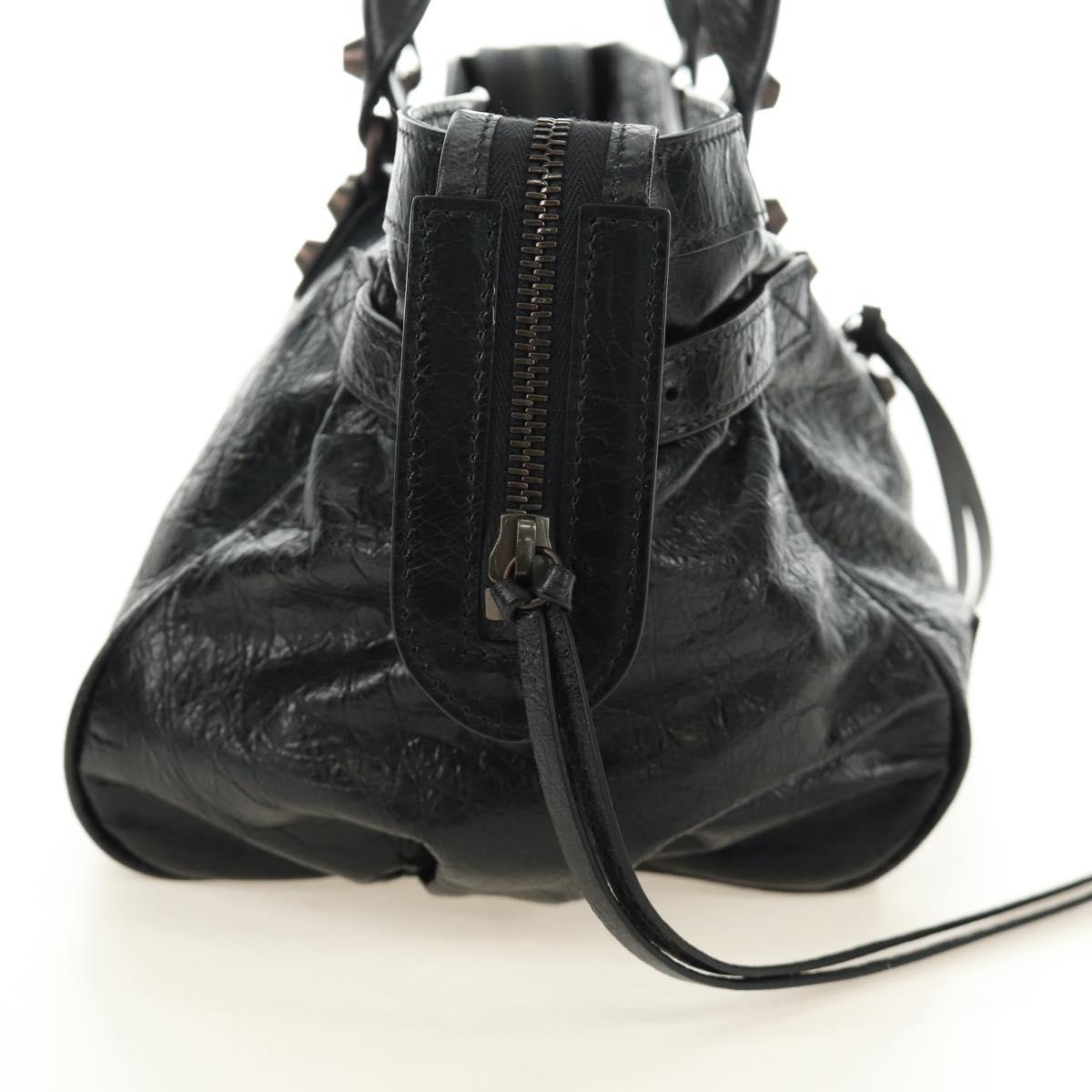 BALENCIAGA Lucity Eastwest Hand Bag Leather 2way Black 845704 Auth 185341SM