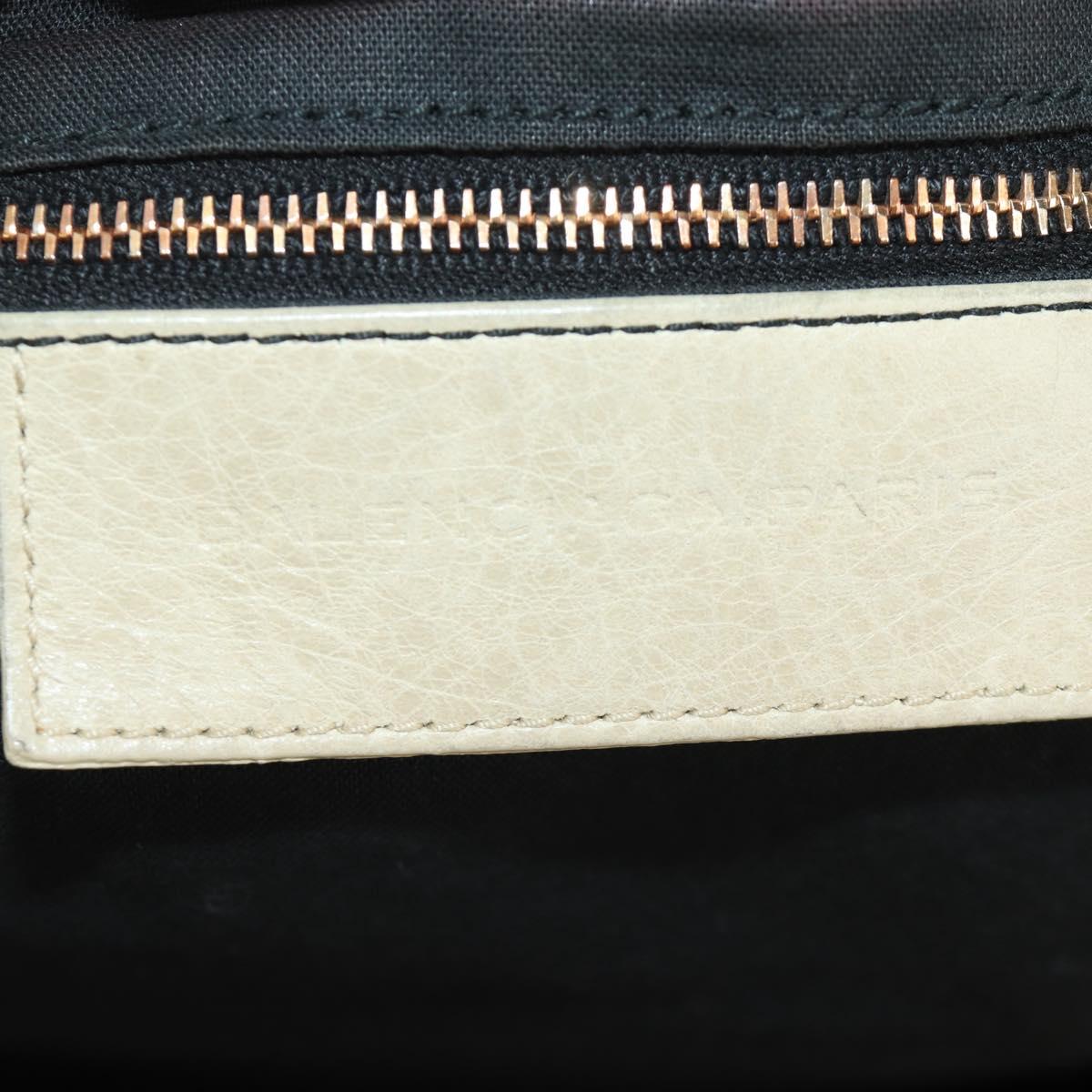 BALENCIAGA The Giant City Hand Bag Leather 2way Ivory Gold Auth 185343M