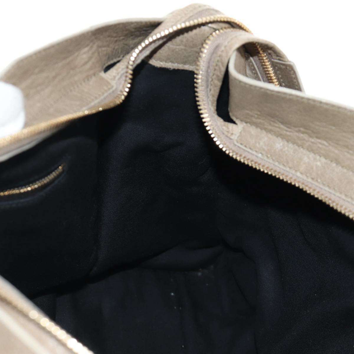 BALENCIAGA The City Hand Bag Leather 2way Beige Gold 115748 Auth 185344M