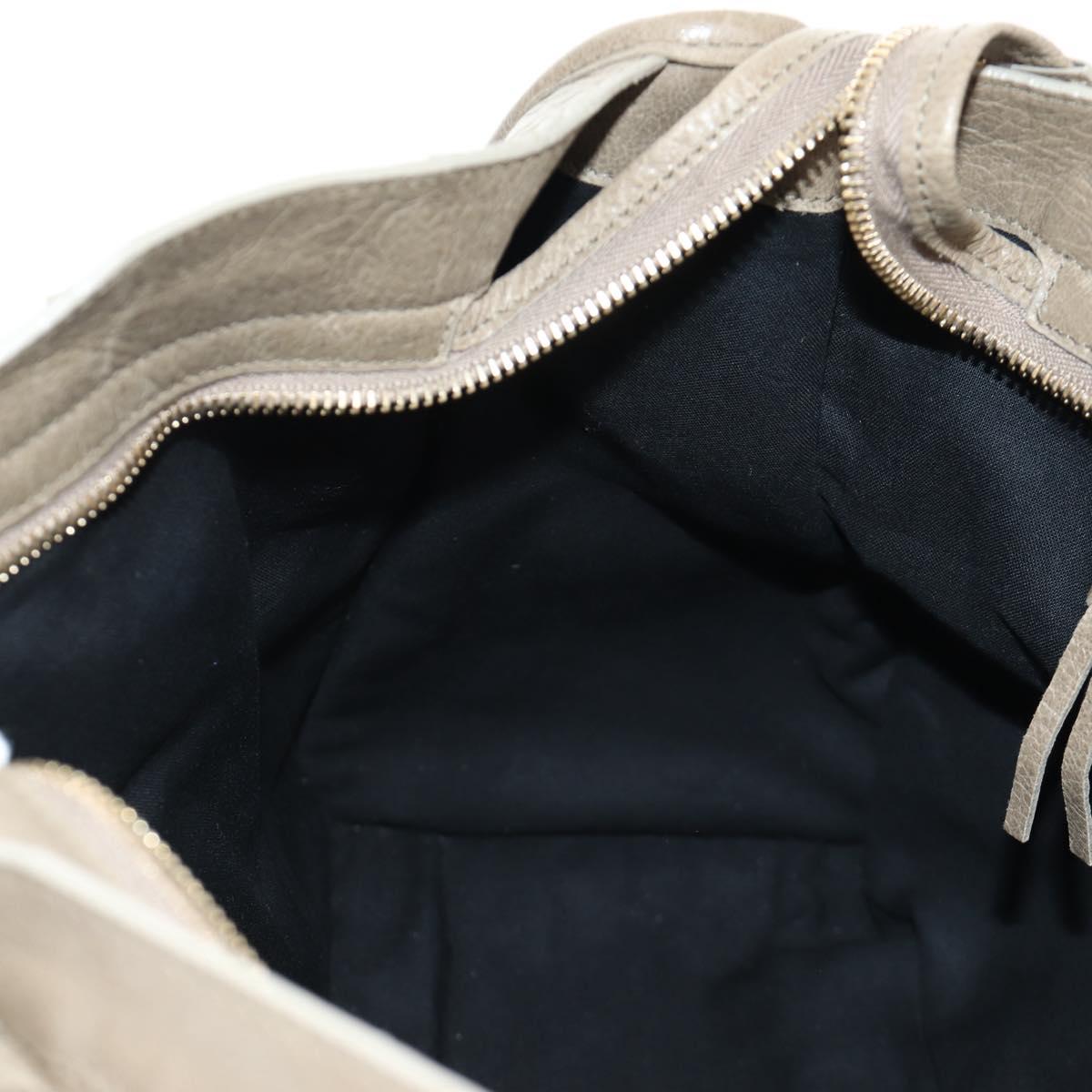 BALENCIAGA The City Hand Bag Leather 2way Beige Gold 115748 Auth 185344M