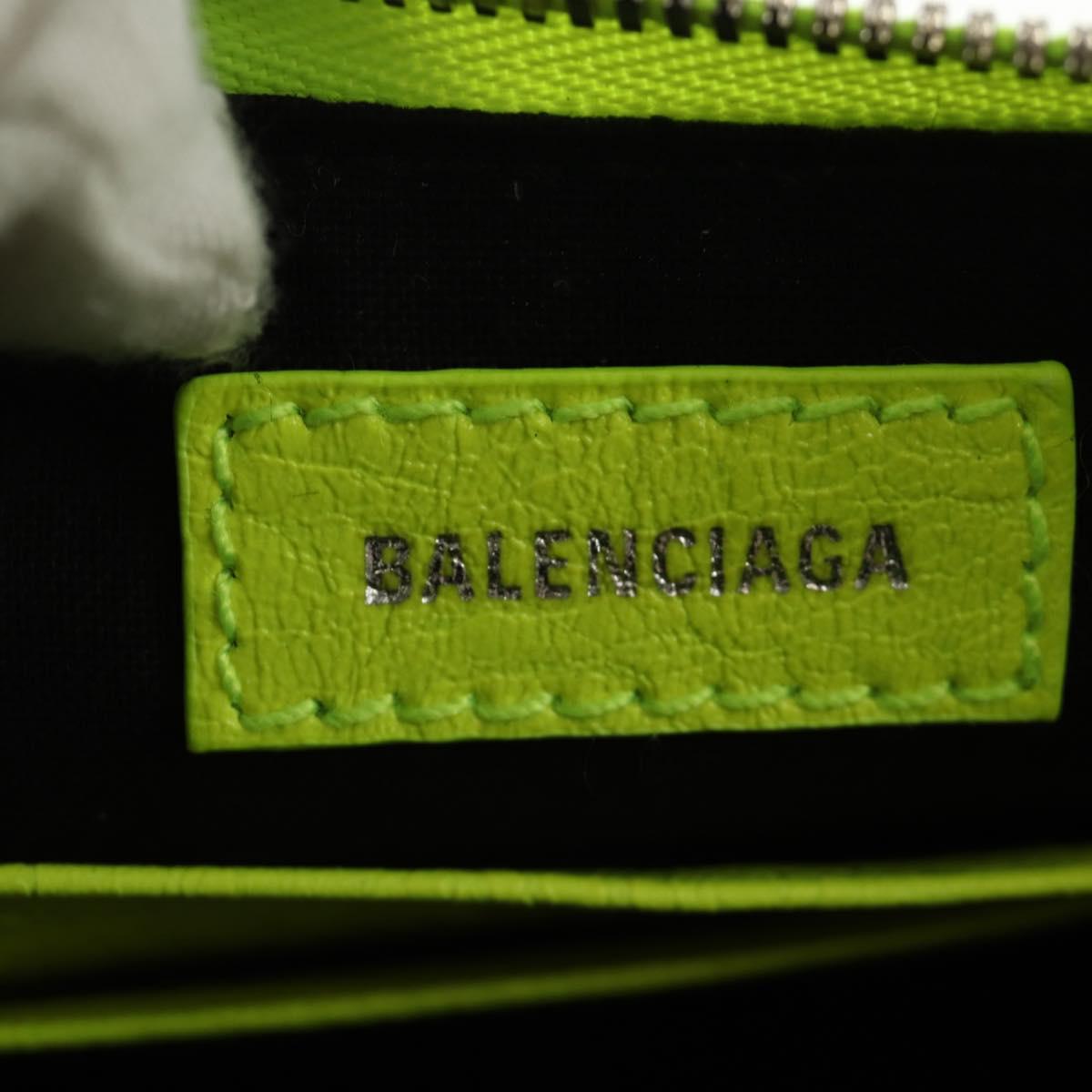 BALENCIAGA Chain Le Cagole XS Bag Leather 2way Green 695814 Auth 185356SAM