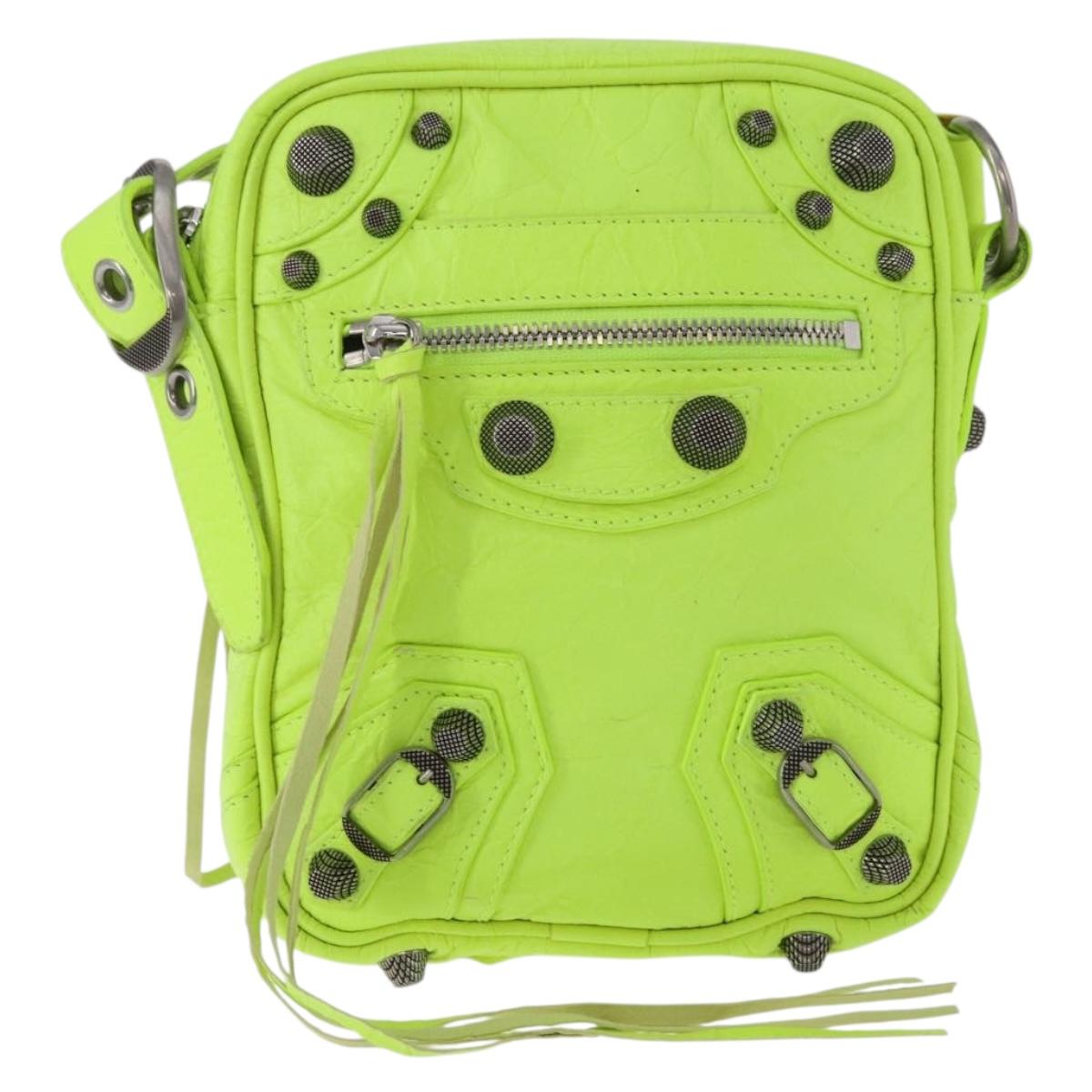 BALENCIAGA Le Cagole Shoulder Bag Leather Green 719065 Auth 185357SAM