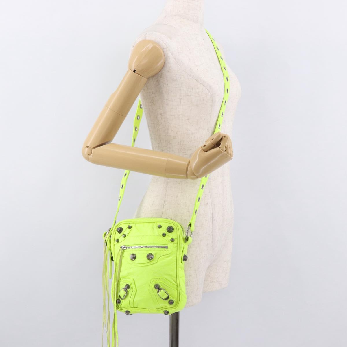 BALENCIAGA Le Cagole Shoulder Bag Leather Green 719065 Auth 185357SAM