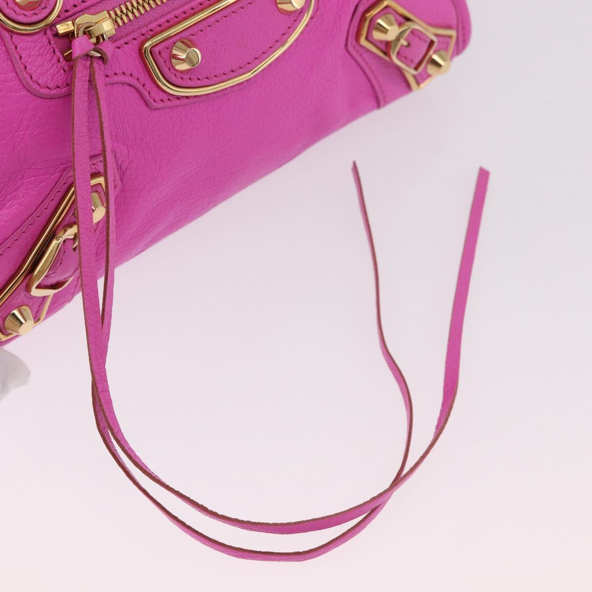 BALENCIAGA Classic Metallic Edge Mini City 2way Pink 390160 Auth 185358SAM