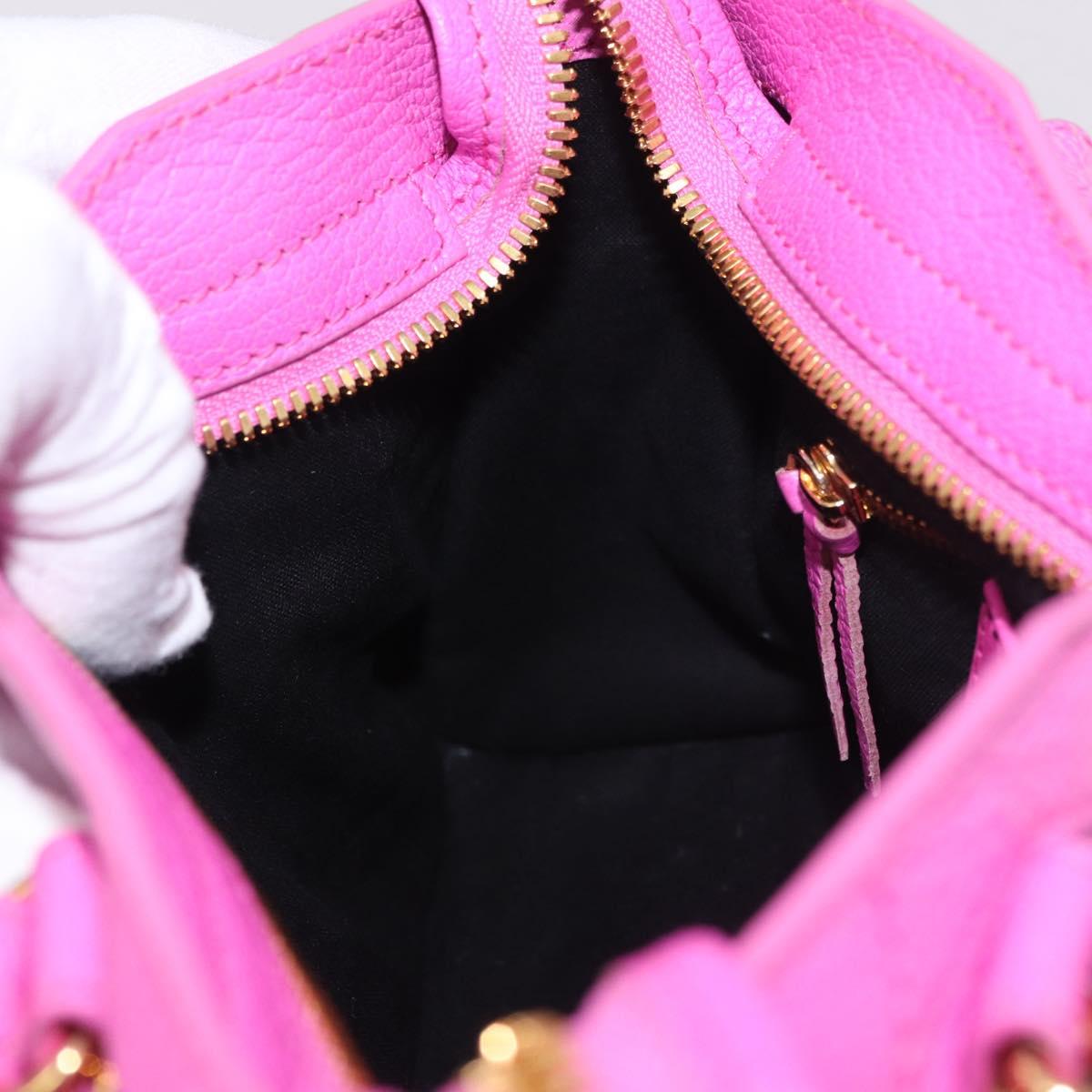 BALENCIAGA Classic Metallic Edge Mini City 2way Pink 390160 Auth 185358SAM