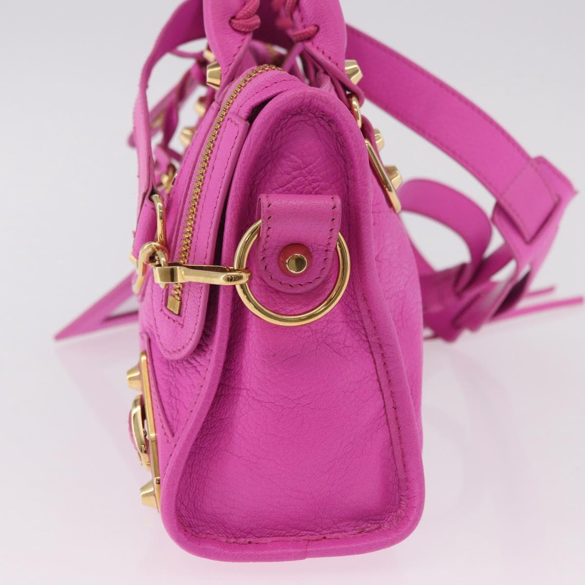 BALENCIAGA Classic Metallic Edge Mini City 2way Pink 390160 Auth 185358SAM