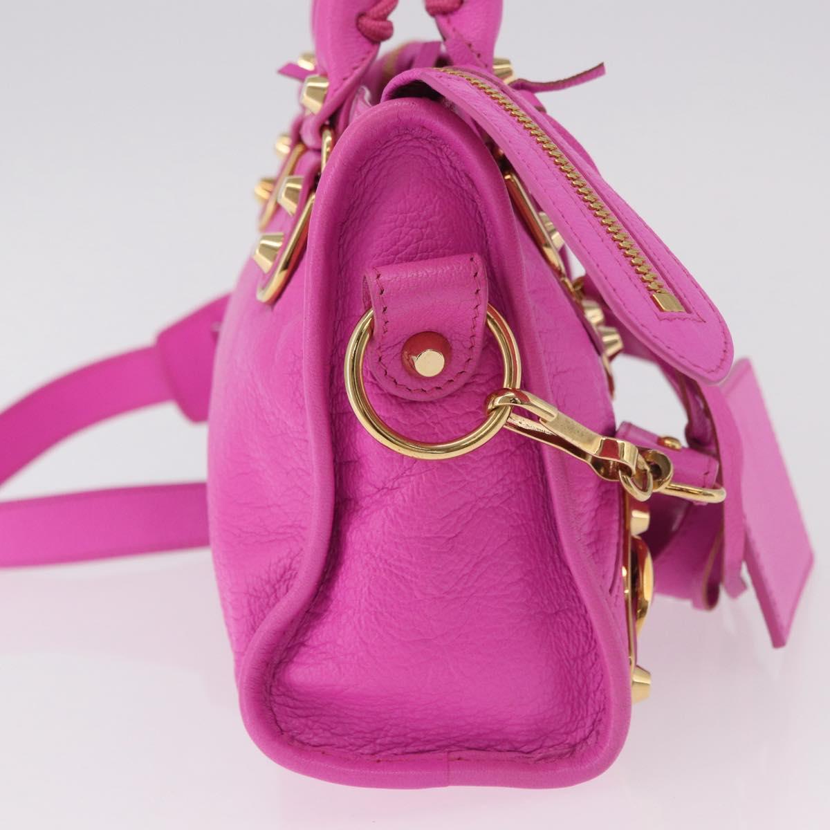 BALENCIAGA Classic Metallic Edge Mini City 2way Pink 390160 Auth 185358SAM