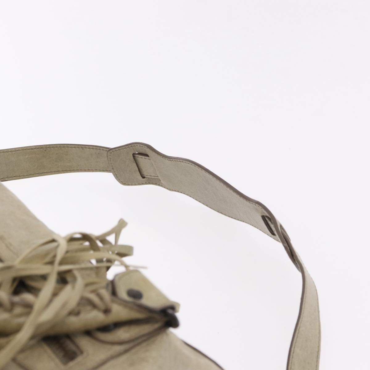 BALENCIAGA Tzigie Hand Bag Leather 2way Beige 128523 Auth 185359V