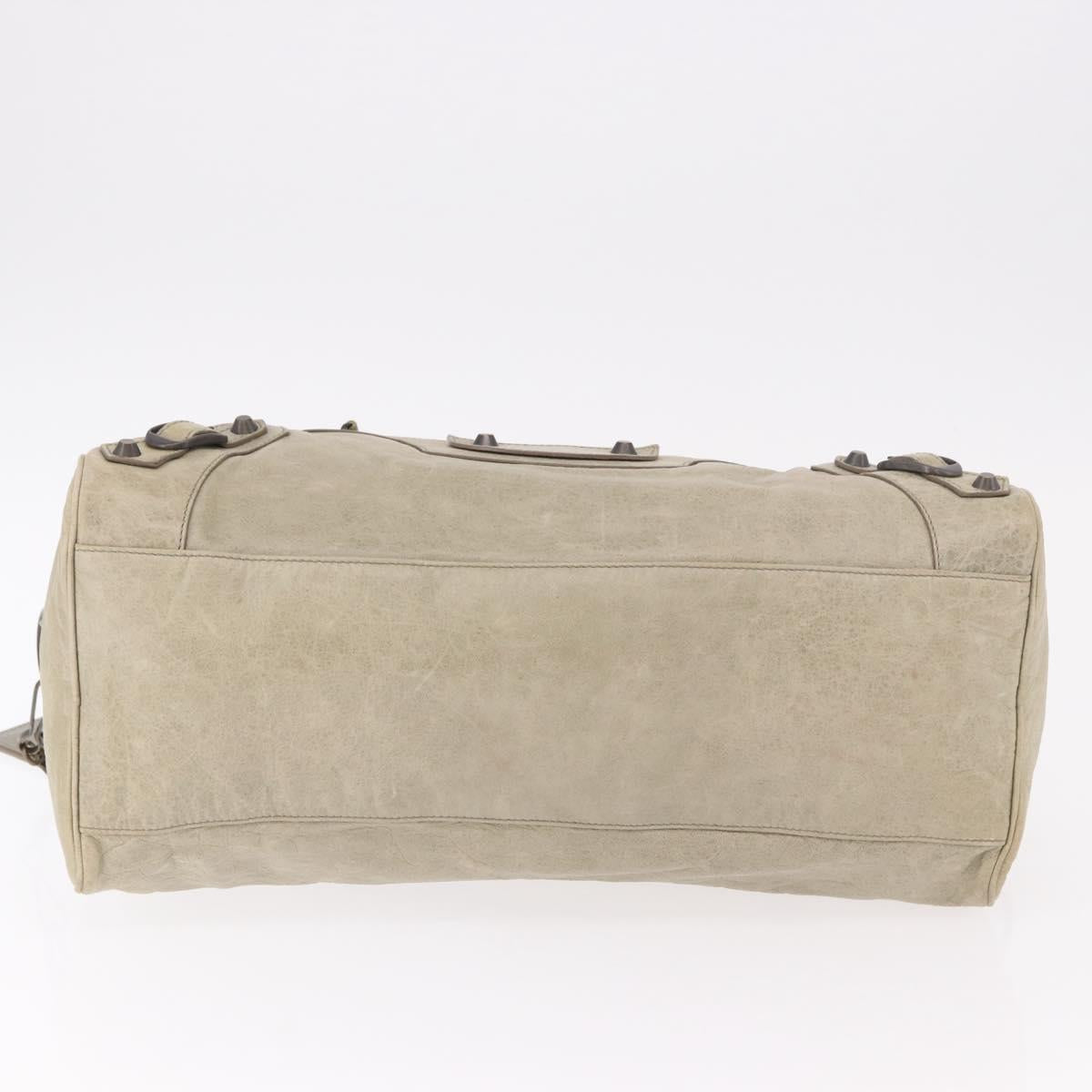 BALENCIAGA Tzigie Hand Bag Leather 2way Beige 128523 Auth 185359V