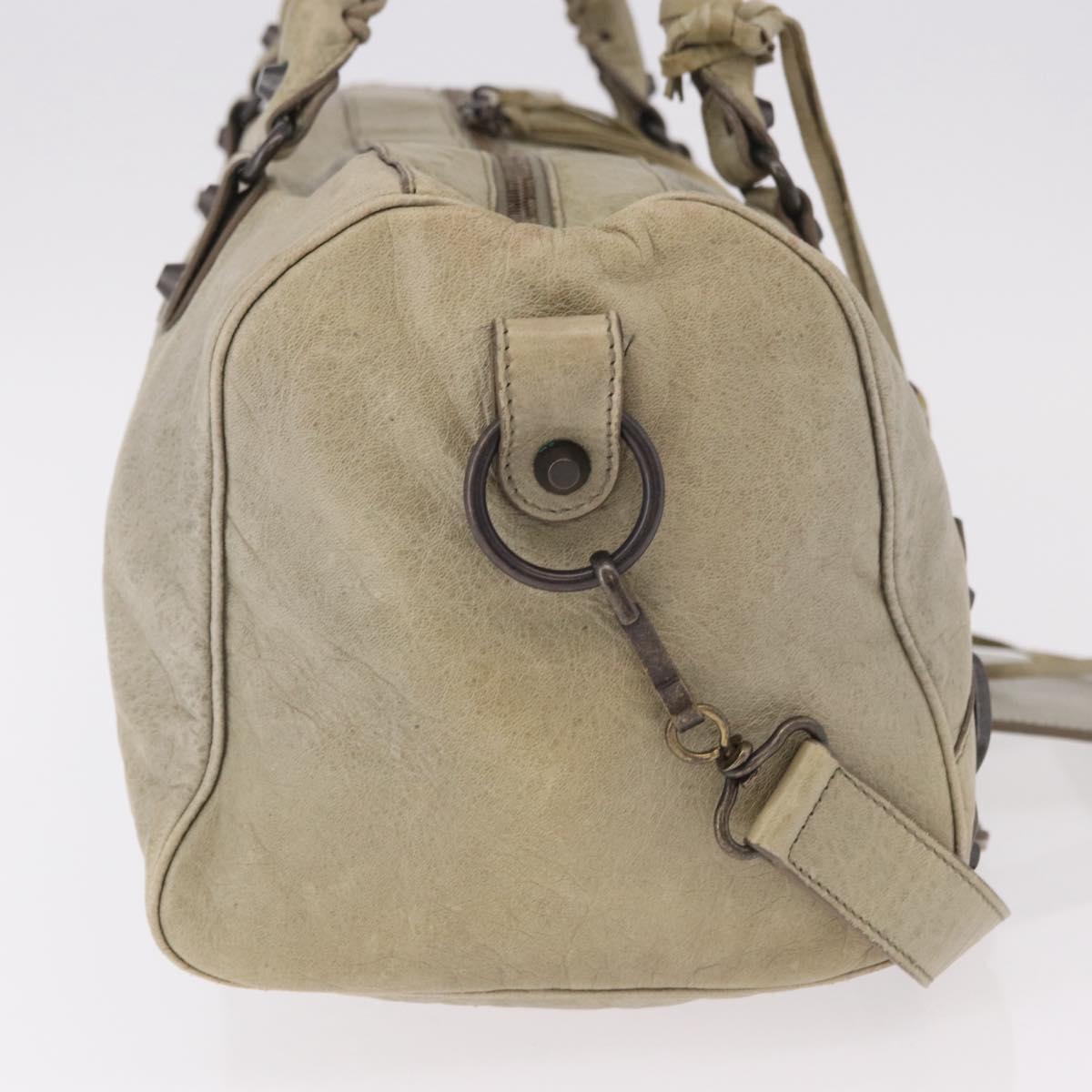 BALENCIAGA Tzigie Hand Bag Leather 2way Beige 128523 Auth 185359V
